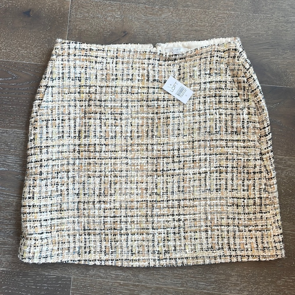 Loft Shimmer Tweed Pocket Skirt